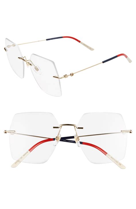 55mm rimless square optical glasses gucci|gucci square sunglasses unisex.